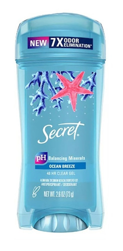 Desodorante Secret Clear Gel 48h Ocean Breeze 73g Importado