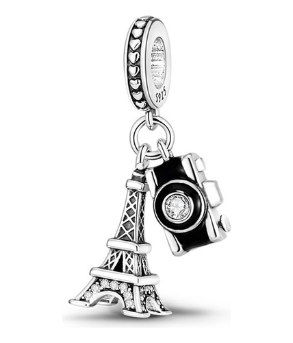 Charm Torre Eiffel Y Cámara Plata Ley 925