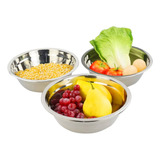 3pz Bowl Tazon Acero Inoxidable Ensaladera Mezclar Cocina G