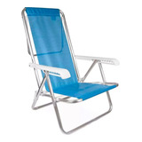 Cadeira De Praia Piscina Reclinável Alumínio 8 Posições Mor