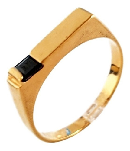 Anillo Oro 18k Laminado Piedra Cristal Austriaco Hombre 