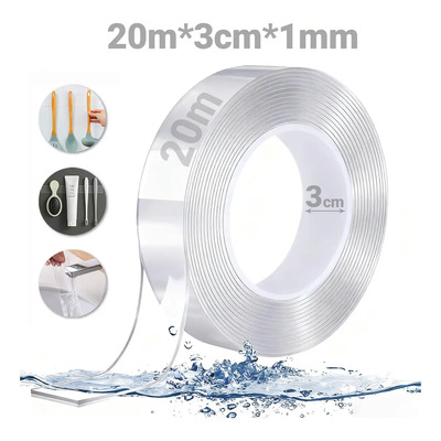 Cinta Nano Adhesiva de Doble Cara Lavable y Reutilizable 20mts – Sin Dejar Residuo, Almohadillas Antideslizantes de Gel, para Paredes, Cocina, Alfombras-GZKXKJ | MercadoLibre