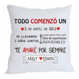 Un Cojín Regalo Pareja Novios Aniversario Personalizado 40cm