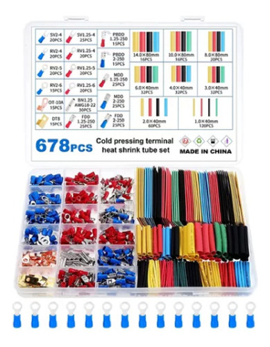 678pcs Terminal Y Tubo Termoretráctil Kit Cable Uss Coche