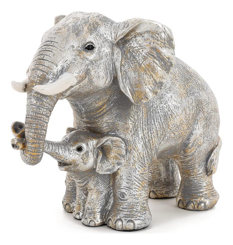 Mrhsiang Silver Decoración De Elefante De Buena Suerte El El