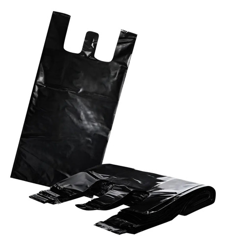 1 Kg Bolsa Asa Camiseta Negra Bio Ecologica Facturamos | MercadoLibre