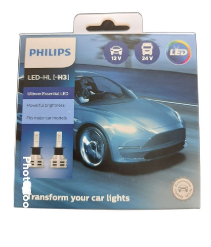 Kit  Lamparas H3 Philips Ultinon Essential Led 6500k 12v 