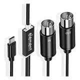 Cabo Midi Para Usb C Tipo C Conversor Usb Midi Com Indicador