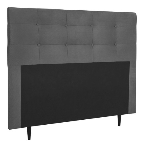 Cabeceira Painel Cama Box Casal Luna 140cm Suede Cinza