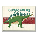 The Kids Room De Stupell Stegosaurus - Placa De Pared Rectan