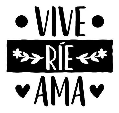 Frases Decorativas Vive Rie Sticker Autoadhesivo Vinilo Auto