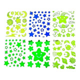 5 Planchas Mini Estrellitas Stickers Fluor