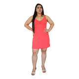 Vestido Hering Curto Malha Rústica Alça Médi Coral 0bbjry2en