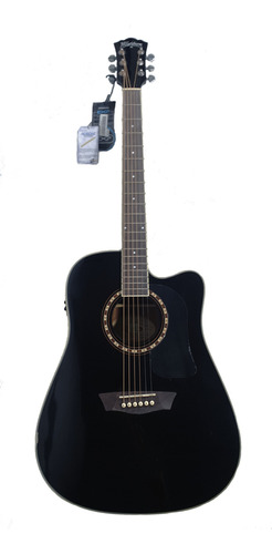 Guitarra Electroacustica Washburn Ad5  Negra Outlet Detalle
