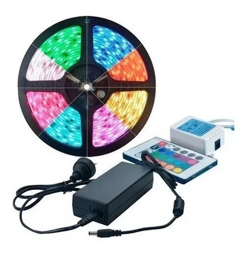 Kit Tira Led 5050 Rgb 5 Mts  Fuente 12v Controlador Control