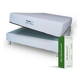 Colchon + Box Bio Mattress Matrimonial Cool-gel Memory Gel Color Blanco/gris