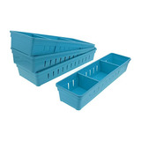 Organizador Plástico Cheftor Para Cajones, Set De 4 (azul)