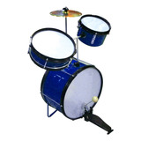 Bateria Niño Bp10 3 Cuerpos Platillo Pedal Bombo Color Azul