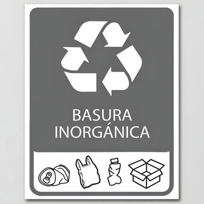 Señal: Deposite La Basura Inorgánica, Letrero Estireno 25x20 Color Gris Oscuro | MercadoLibre