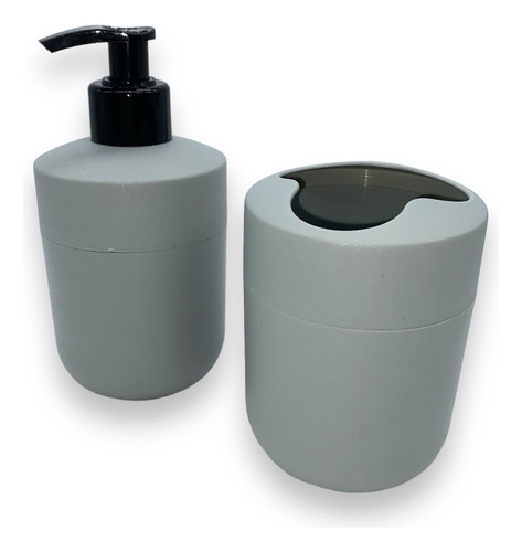 Set Baño X2 Plástico Dispenser Jabón Liquido Porta Cepillos