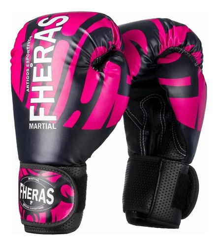 Luva Muay Thai Boxe Kickboxing Top Elite Rosa - Fheras