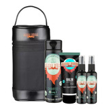 Kit Barba Rubra Necessaire, Shampoo 3 Em 1, Balm E 02 Óleos