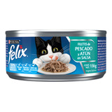 Alimento Felix Filetes Para Gato Adulto Sabor Pescado, Atún Y Salsa En Lata De 156g