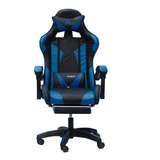 Cadeira Gamer Azul Com Massageador E Apoio De Pés Barata