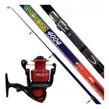 Combo Pesca Pejerrey Reel Waterdog 301 Caña Cyclone 4 Mts 