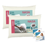 Kit 2 Travesseiros Nasa + 2 Capas Protetora 50x70x14 Antiácaro Duoflex Aproveite