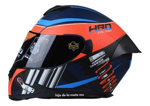 Casco Integral Hro 511 Factory - Azul / Naranja