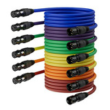 Cable Xlr, 25ft 6 Pack Micrófono A Altavoz, Oro 3-pin