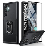 Funda Samsung Galaxy S22 Ultra Anillo 360 Templado Negro 