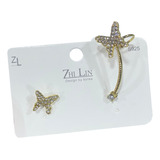 Aretes Mujer Mariposa De Cristal Moda Coreana