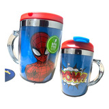 Botella Mug Vaso Keep Para Niños 450ml Spiderman