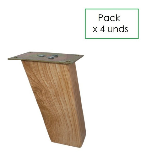 Patas De Madera 10cm Para Muebles - Cuadrada Diagonal X4 Und