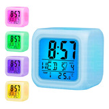 Reloj Despertador Luz Led Rgb Pantalla Alarma Temperatura