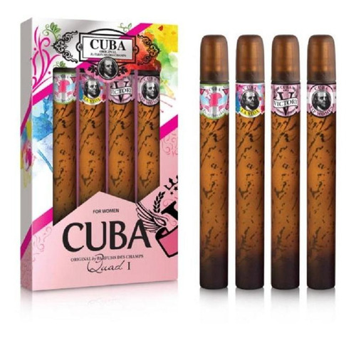 Set Cuba Quad I Dama Des Champs 4 Pz 35 Ml C/u Spray