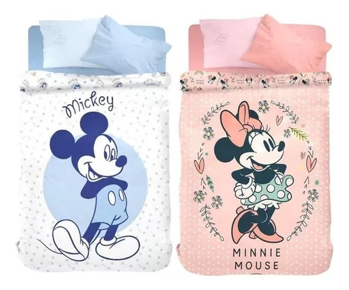 Acolchado Cuna Reversible 120 X 60 Bebe Piñata Minnie Mickey