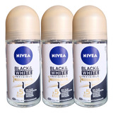 X3 Desodorante Roll-on Nivea Black & White Toque Seda 50g