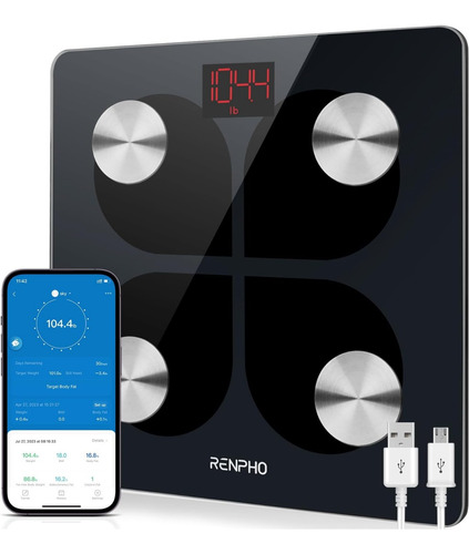 Renpho Báscula Electrónica Carga Usb Inteligente App