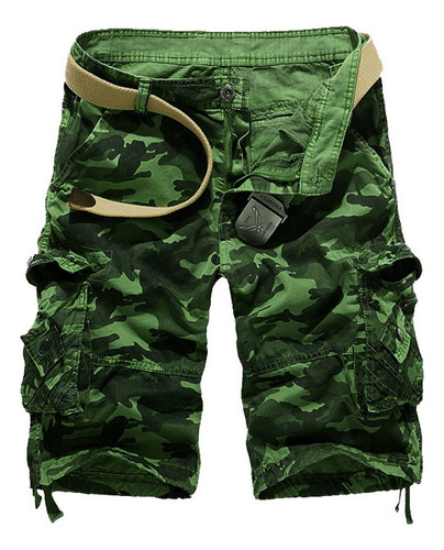 Bermuda Shorts Hombre Casual Verano Playa Cargo Camuflaje