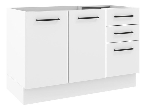 Mueble Fregadero Madesa Agata 2 Puertas Y 3 Cajones Color Blanco