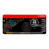 Caneta Stabilo Pen 68 Metallic Com 8 Cores