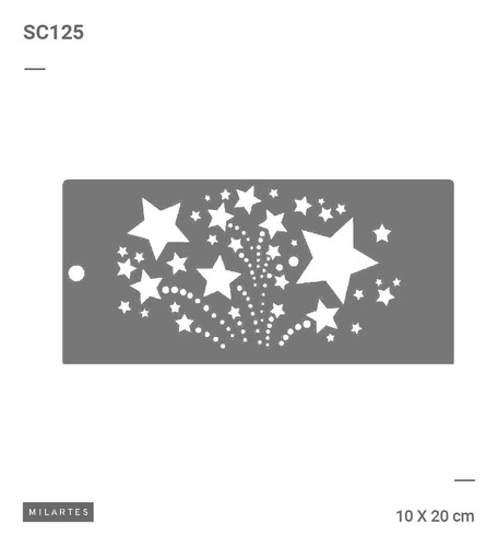 Stencil Plantilla Estrellas Milartes- 10x20cm- Sc 125