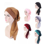 6 Gorro Turbante De Algodón Seda - Oncológico