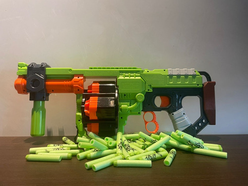 Nerf Pistola Escopeta Zombie Strike Doominator Rifle Dardos