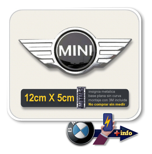Insignia Emblema Mini Cooper Metalica Baseplana Tuningchrome Foto 3