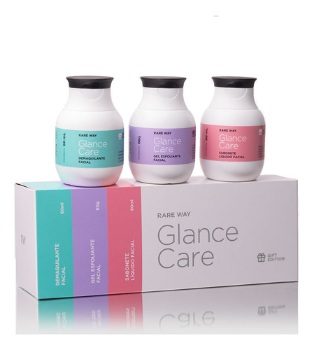 Kit Glance Facial Demaquilante, Sabonete Facial E Esfoliante