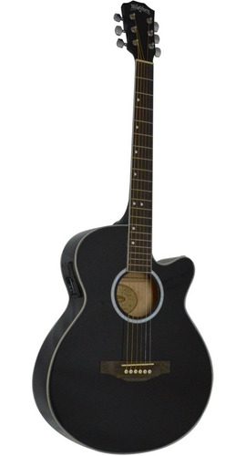 Guitarra Electroacústica Washburn C Funda Y Accesorios Bk